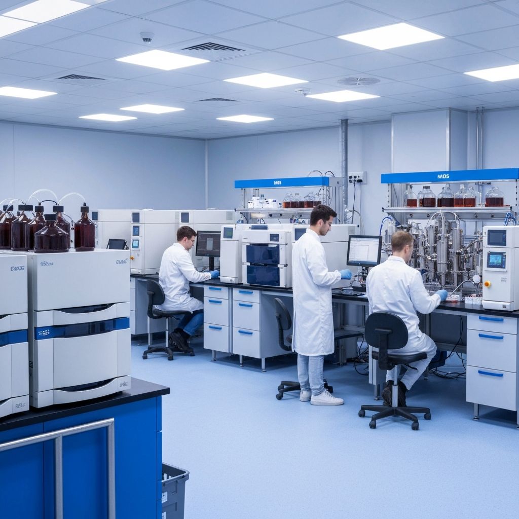Custom peptide synthesis workflow in a European research laboratory