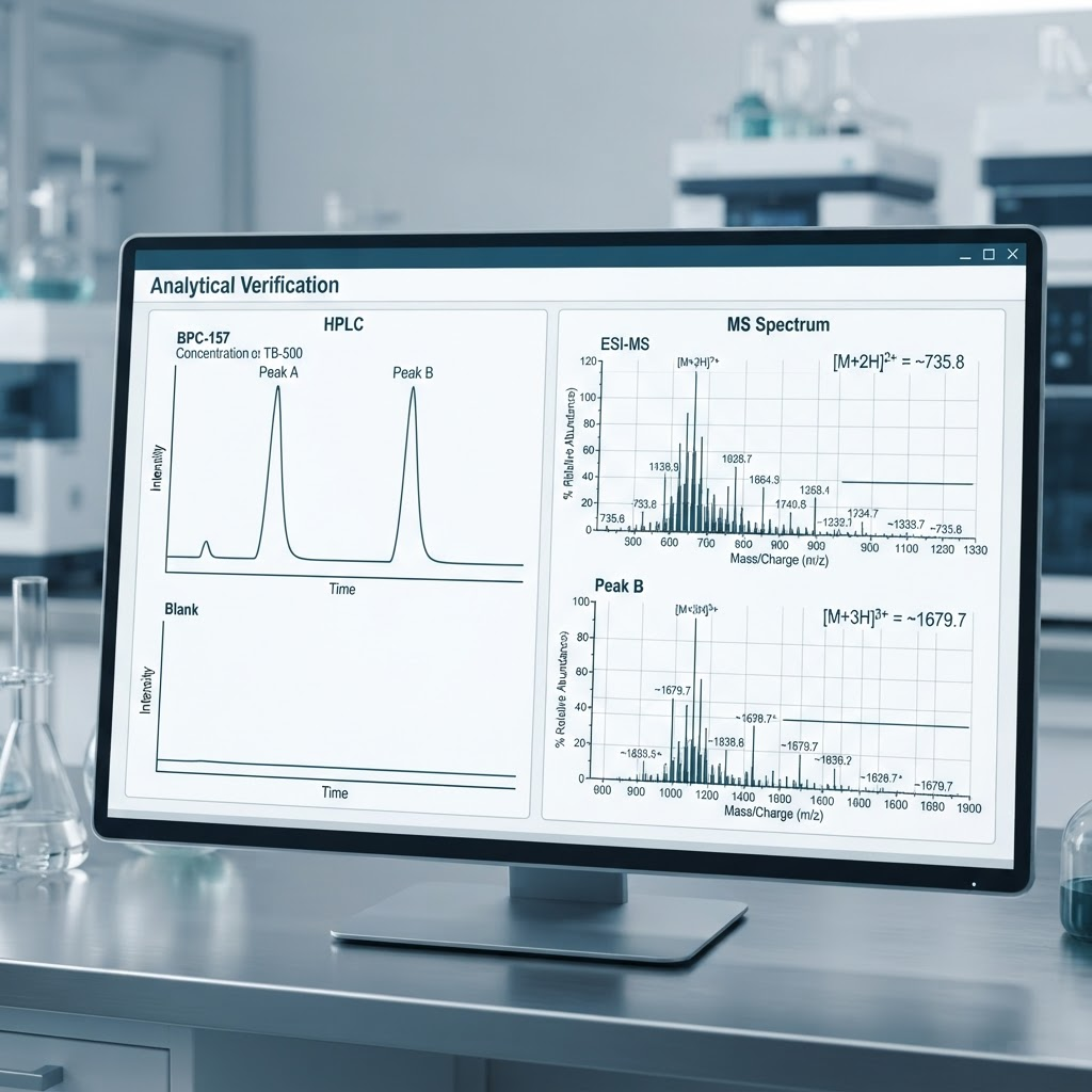 HPLC and MS verification of BPC-157 and TB-500