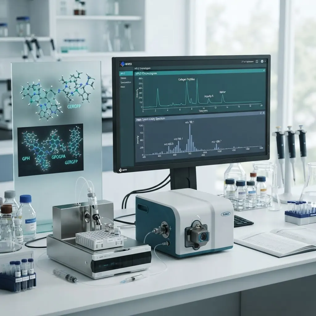 HPLC and mass spectrometry verification of collagen sources