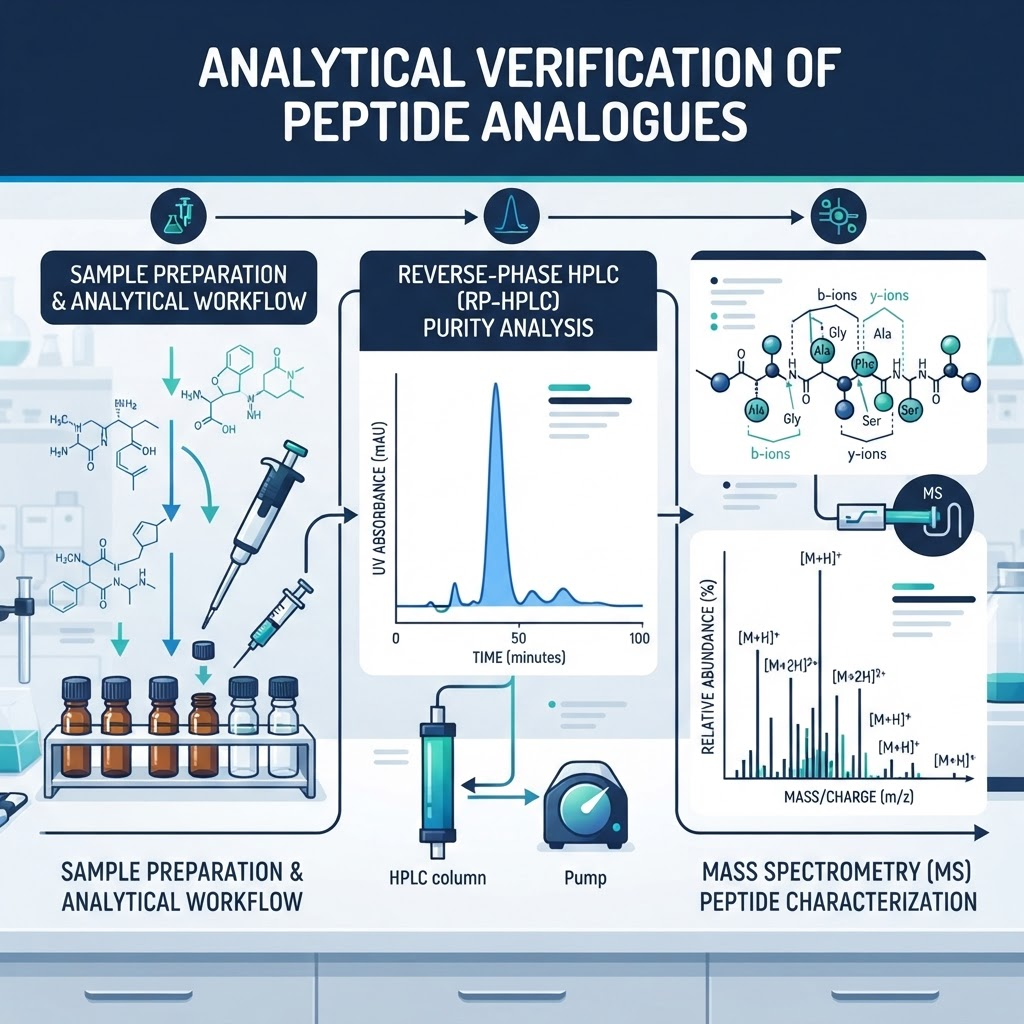 HPLC and MS verification of GHRH analogues