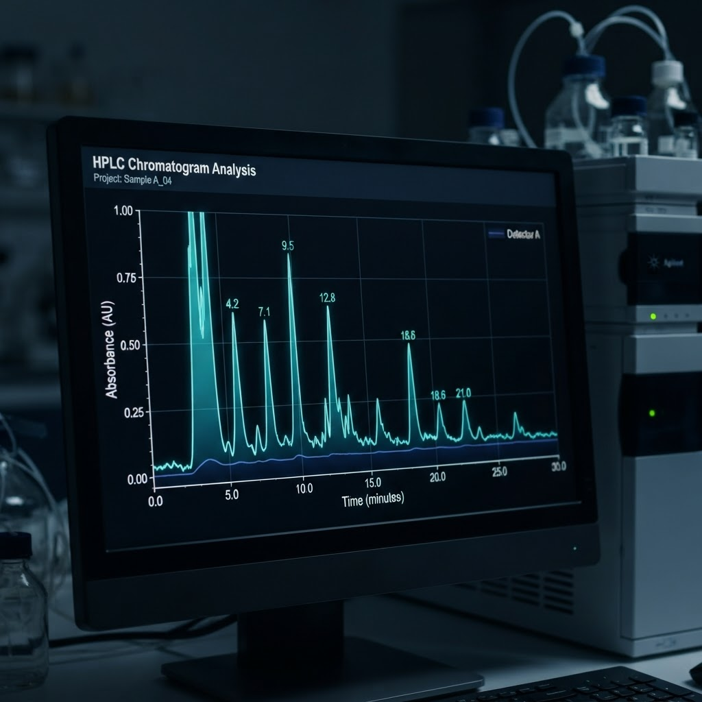 HPLC chromatogram verifying research peptide purity