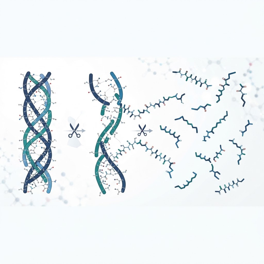 Hydrolysed collagen peptide molecular structure for laboratory research