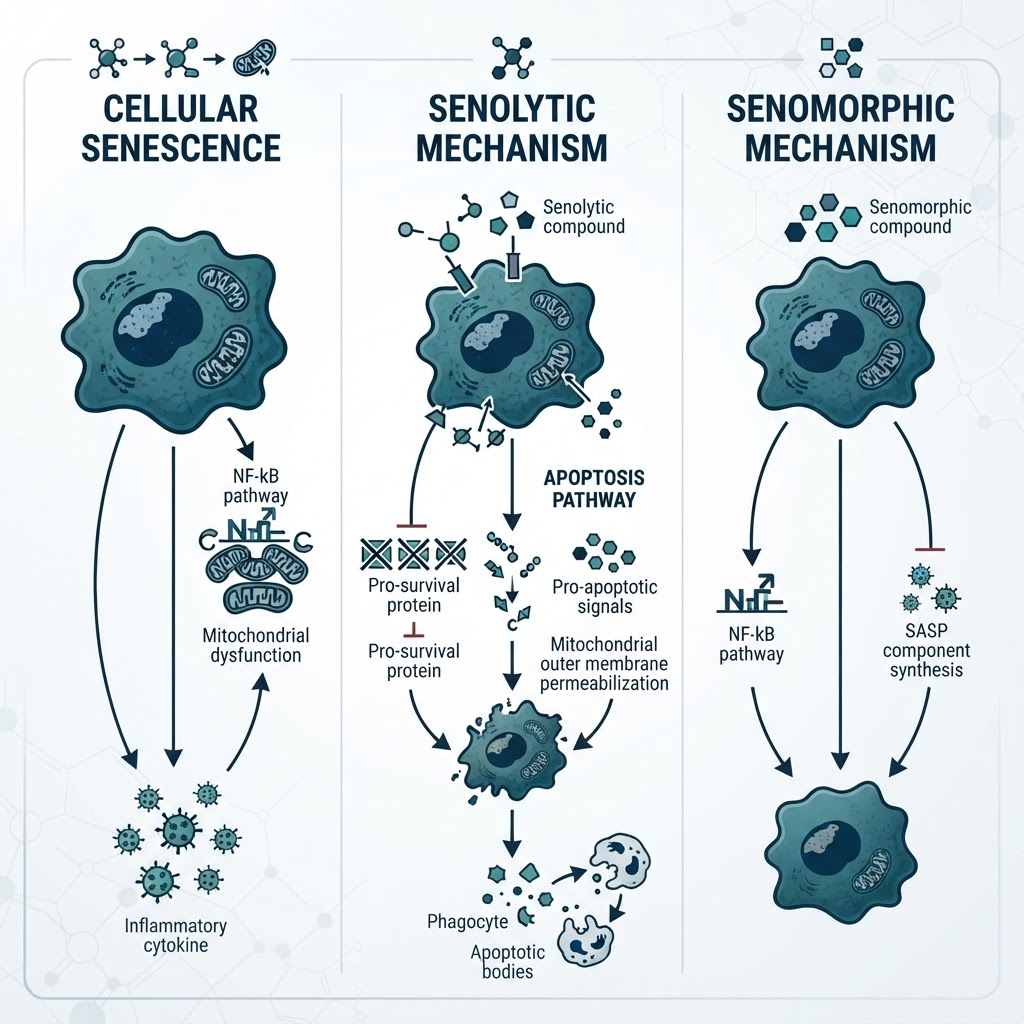 Senolytic and senomorphic mechanisms in longevity research