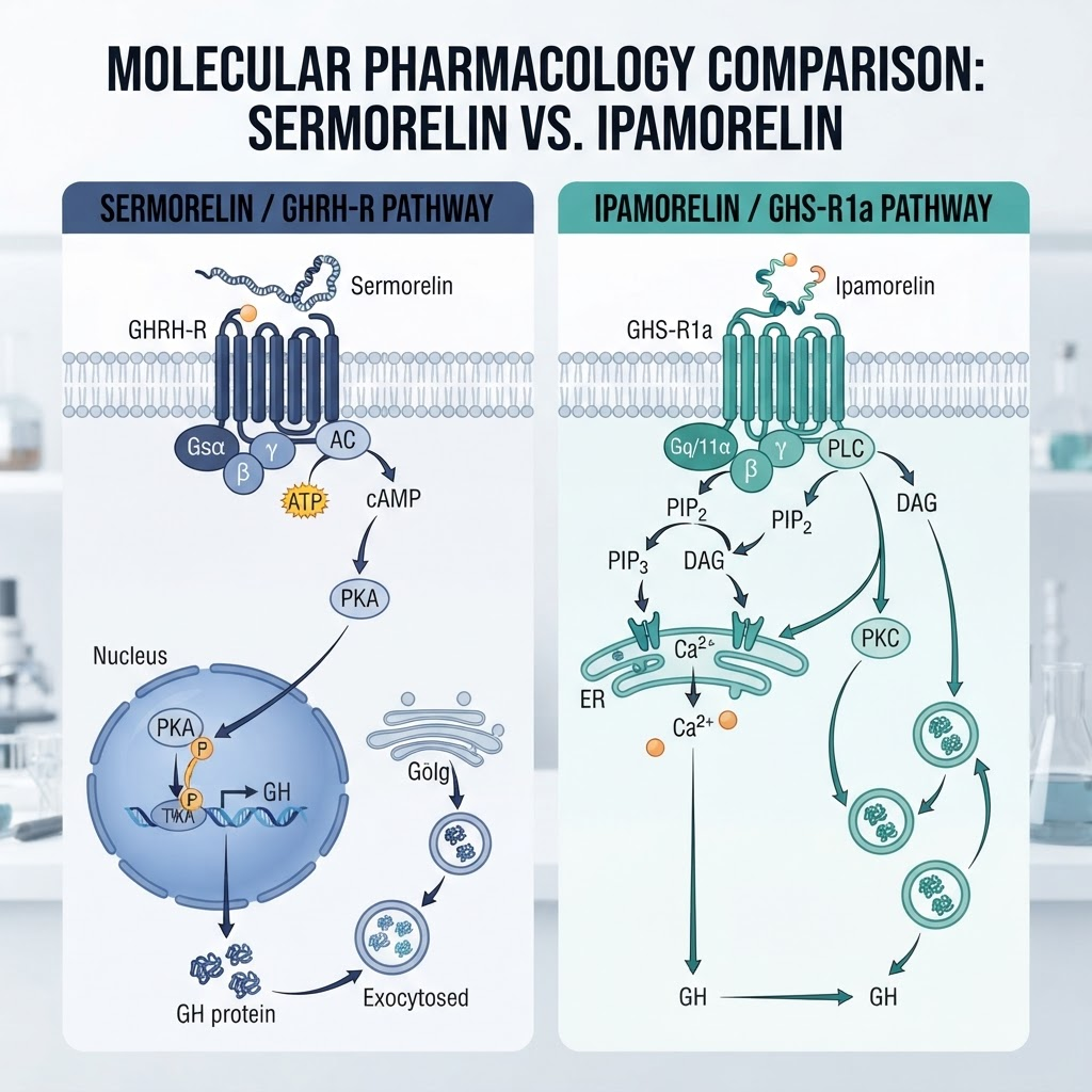 Sermorelin and ipamorelin receptor pharmacology comparison