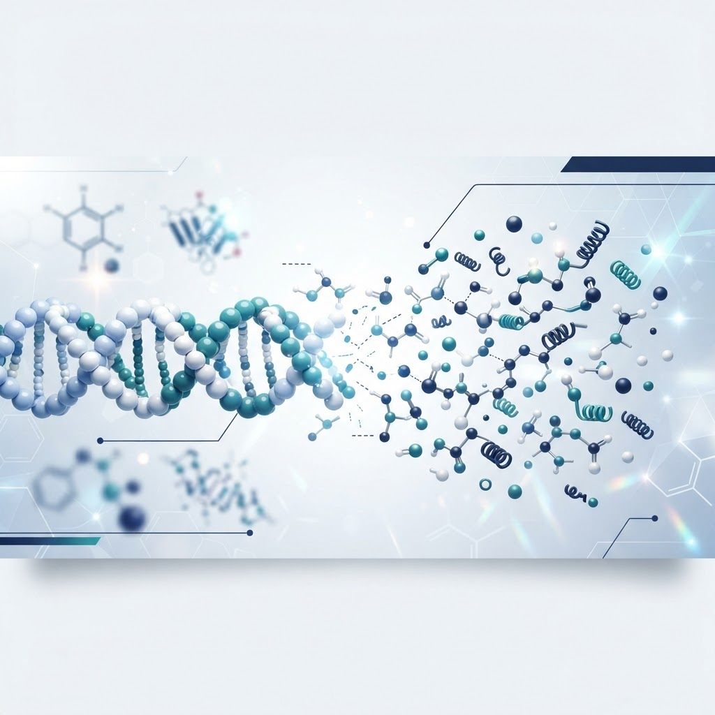 Hydrolysed collagen peptide molecular structure for laboratory research