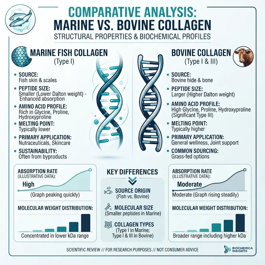 Marine and bovine collagen source comparison for laboratory research