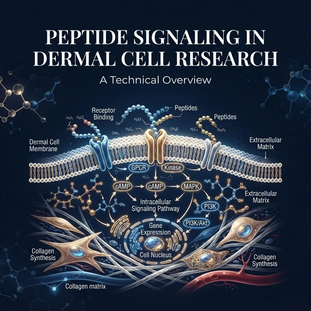 Peptide signaling pathways in dermal fibroblast cell research