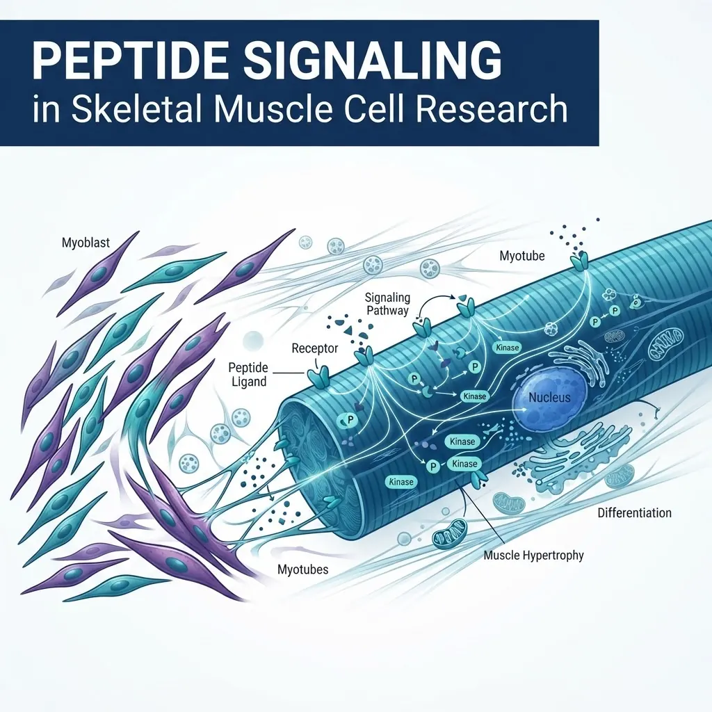 Peptide signaling pathways in skeletal muscle cell research
